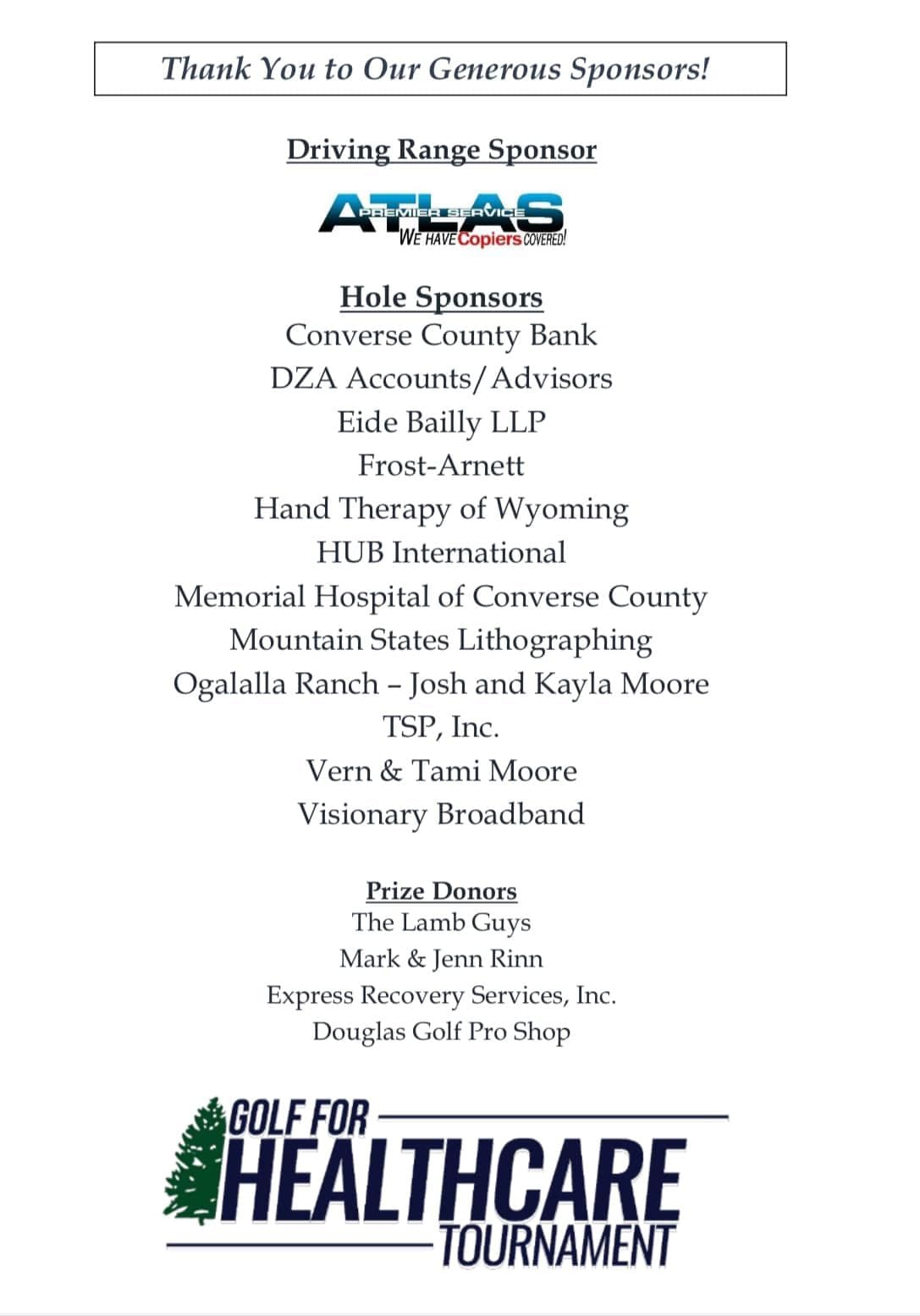 Sponsor list poster